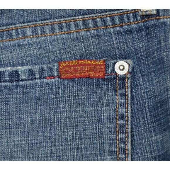 Ladies Seven for All Mankind Wide Leg Crop Vintage Dojo Jeans Size 32 Light Wash - Picture 7 of 12